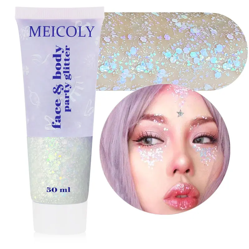 MEICOLY Chameleon Paillettes Gel Irisées – Couleur Changeante pour Visage et Corps