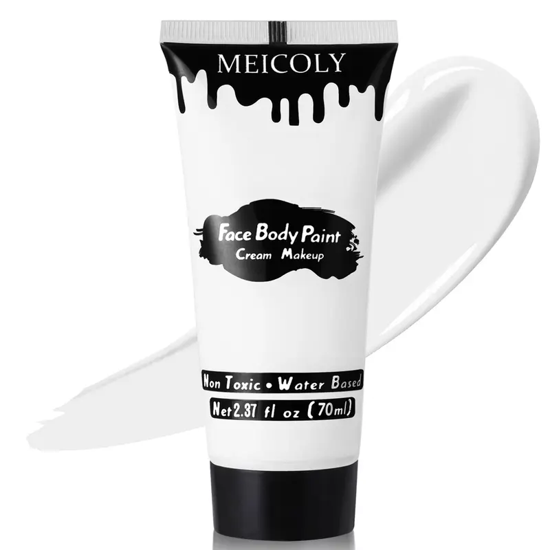 MEICOLY Crème Blanche – Maquillage Visage et Corps, Tube 70 g, Effets SFX Halloween