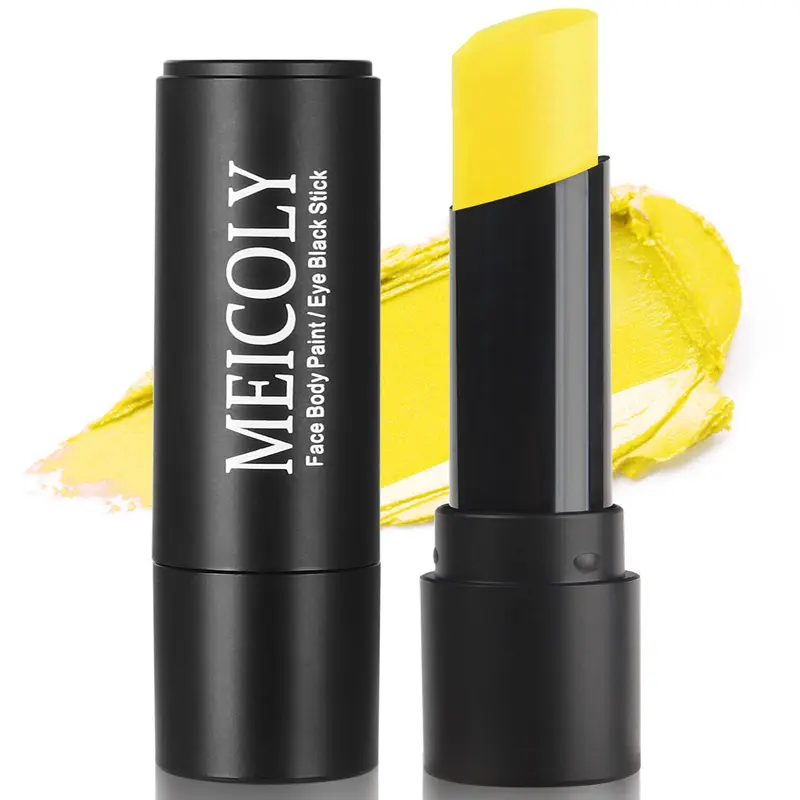 MEICOLY Stylo Jaune pour Yeux et Corps – Maquillage Waterproof pour Baseball, Football, Cosplay et Halloween