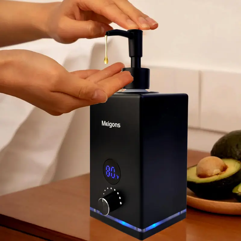Meigons Chauffe-Huile pour Massage – Deux Distributeurs et Température Ajustable (Noir)