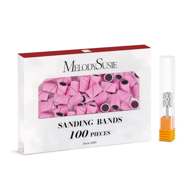 MelodySusie – 100 Bandes Abrasives de Sablage 180 Grit pour Perceuse à Ongles – Manucure et Pédicure