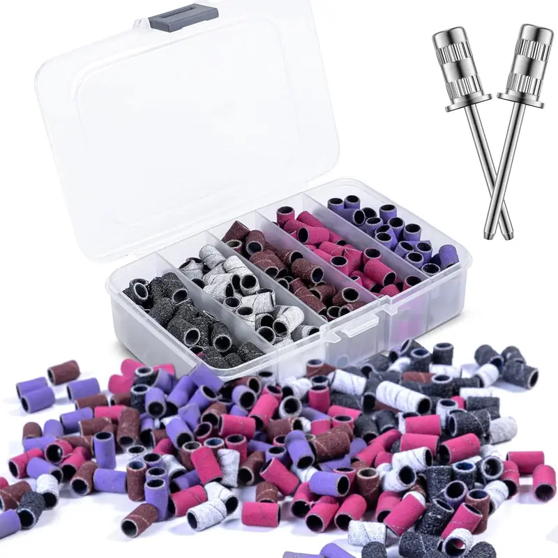 MelodySusie 202 Pièces Bandes de Sablage pour Ponceuse – 5 Grains (80, 120, 150, 180, 240) + 2 Mandrins