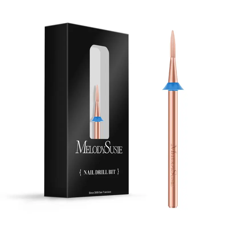 MelodySusie Foret Ongle Flamme Hexagone en Carbure – Professionnel, Rotation Bi-Directionnelle, Rose Gold