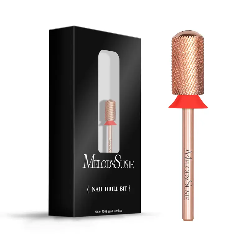 MelodySusie Fraises pour perceuse à ongles – Barillet large et lisse en carbure, Rose doré, 3/32'', Débutants, Série Bit-S, Fine
