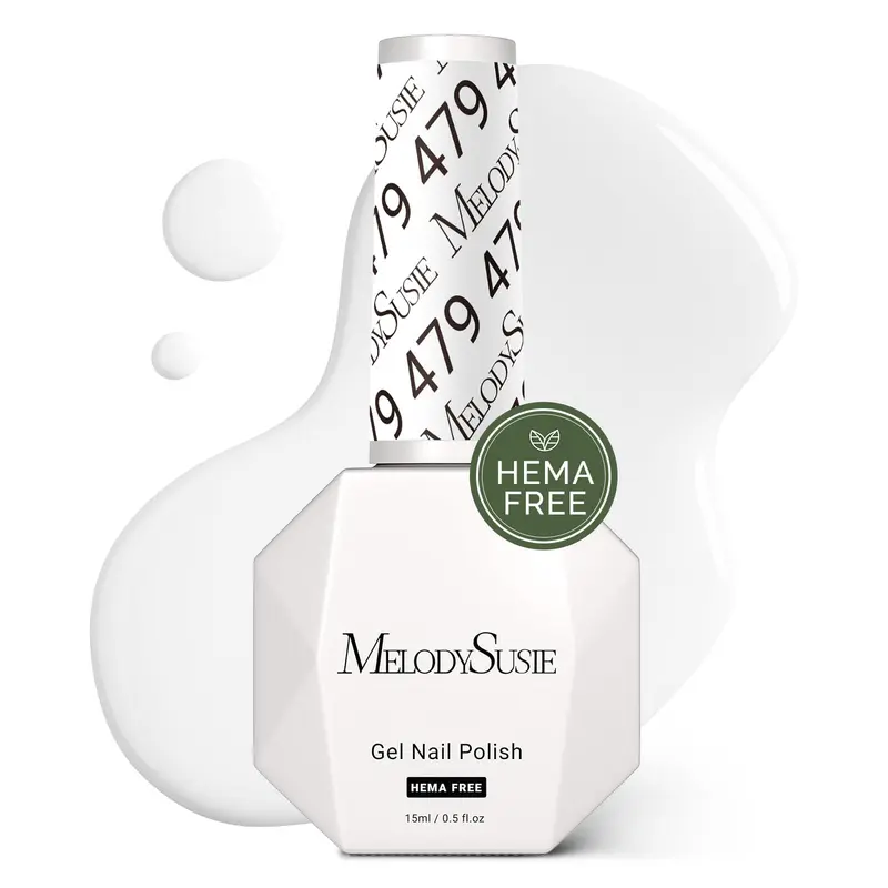 MelodySusie Gel Sans HEMA – Blanc Épais, 0,5 fl oz, Longue Tenue