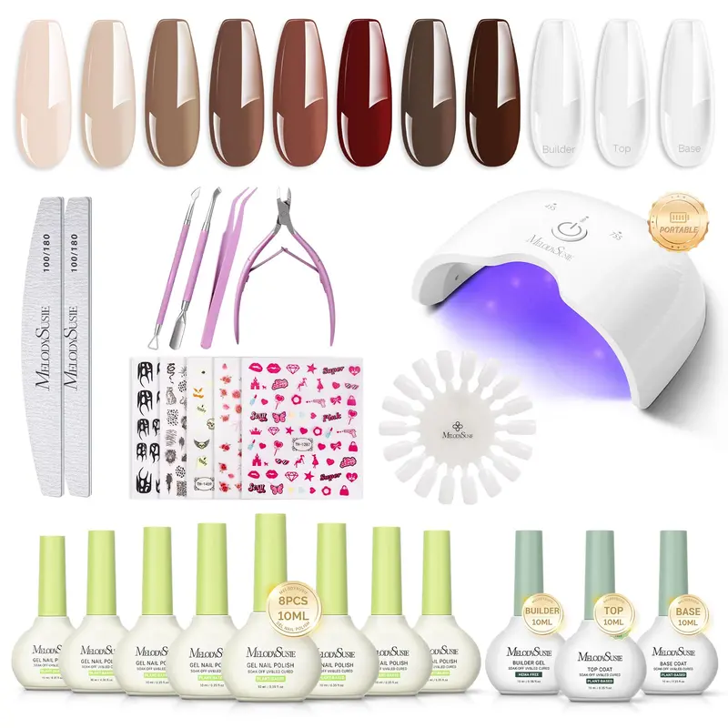 MelodySusie Kit Gel Ongles avec Lampe UV Sans Fil P-ART06G