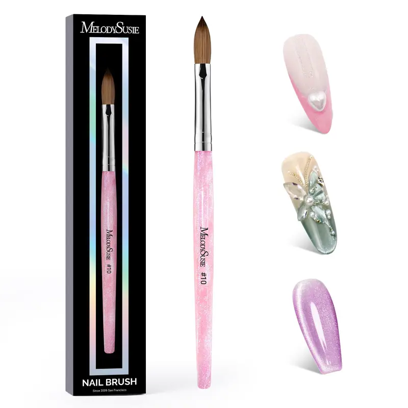 MelodySusie Pinceau Acrylique Kolinsky 66% – Application Pro, Collection Aurora, Taille 10
