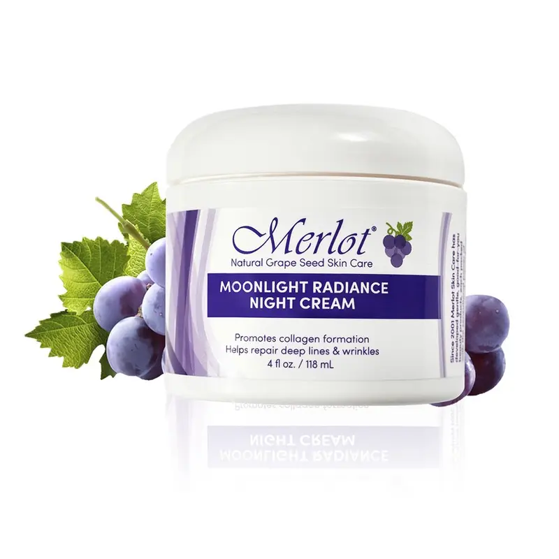 Merlot Crème Nuit Éclat Lunaire – Hydratation et Lissage du Visage