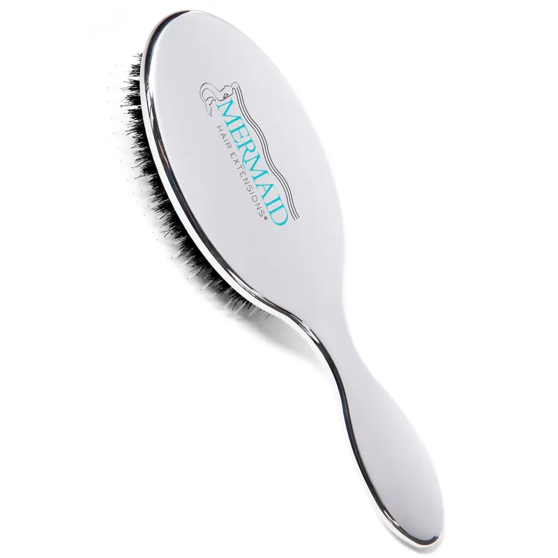 Mermaid Extension Care Brosse en poils de sanglier pour extensions et cheveux – Démêlage doux et finition lisse