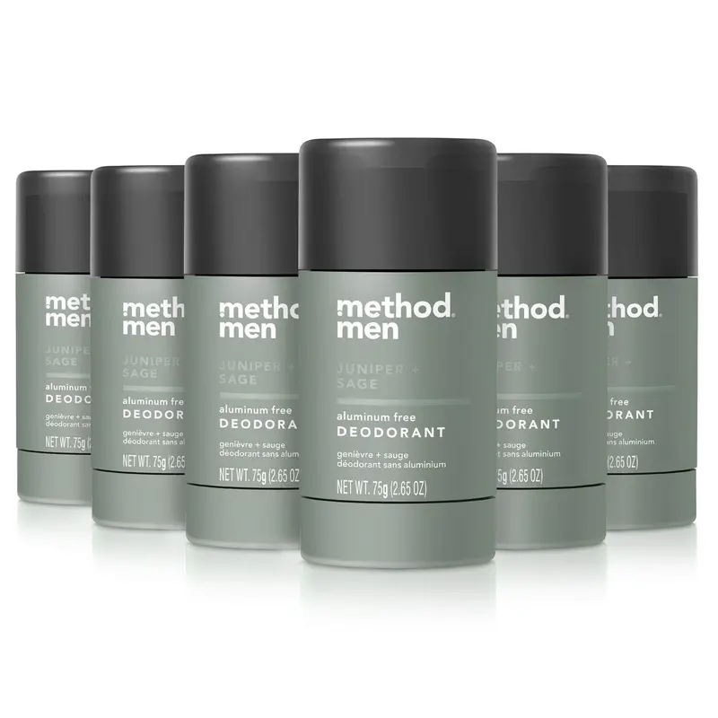 Method Déodorant Homme Sans Aluminium Genévrier & Sauge – Pack de 6, 75 g chacun