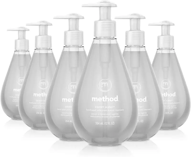 Method Gel Mains Sweet Water – Pack de 6 bouteilles de 355 ml | Savon pour les mains biodégradable et non testé sur les animaux