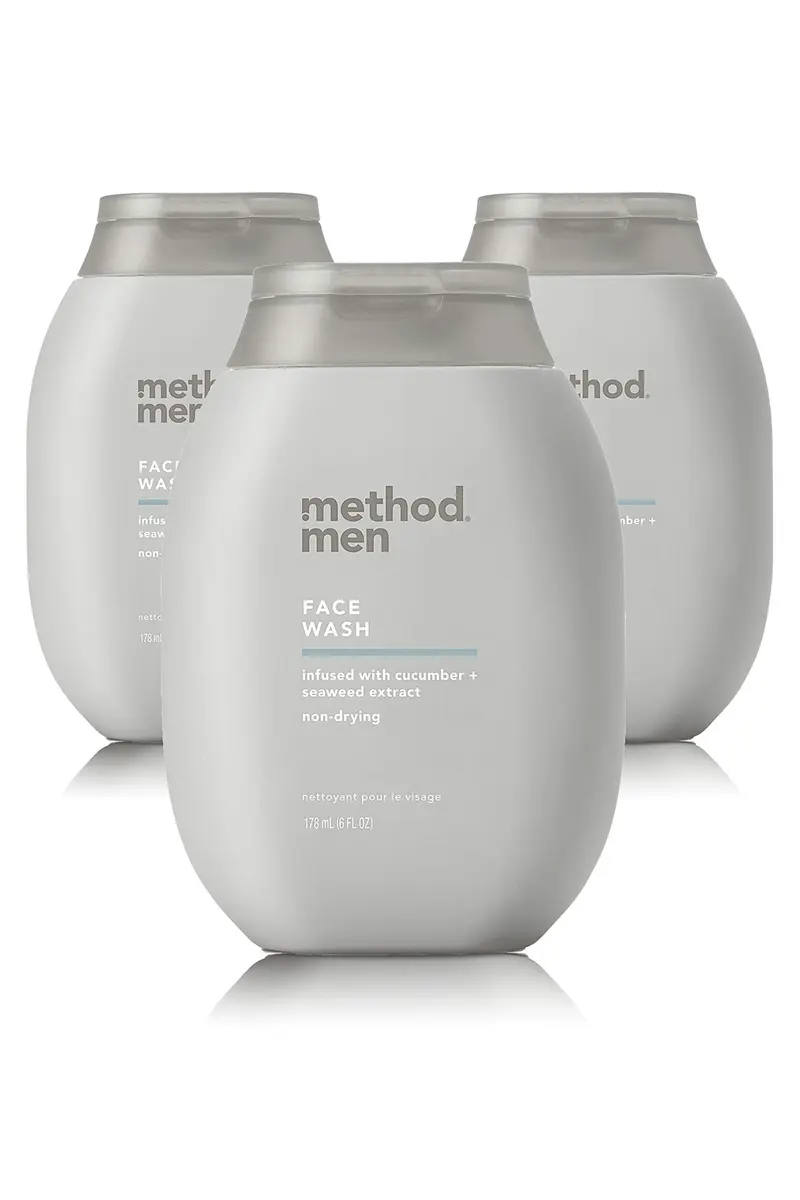 Method Men Face Wash Sea + Surf – Lot de 3 flacons de 6 onces