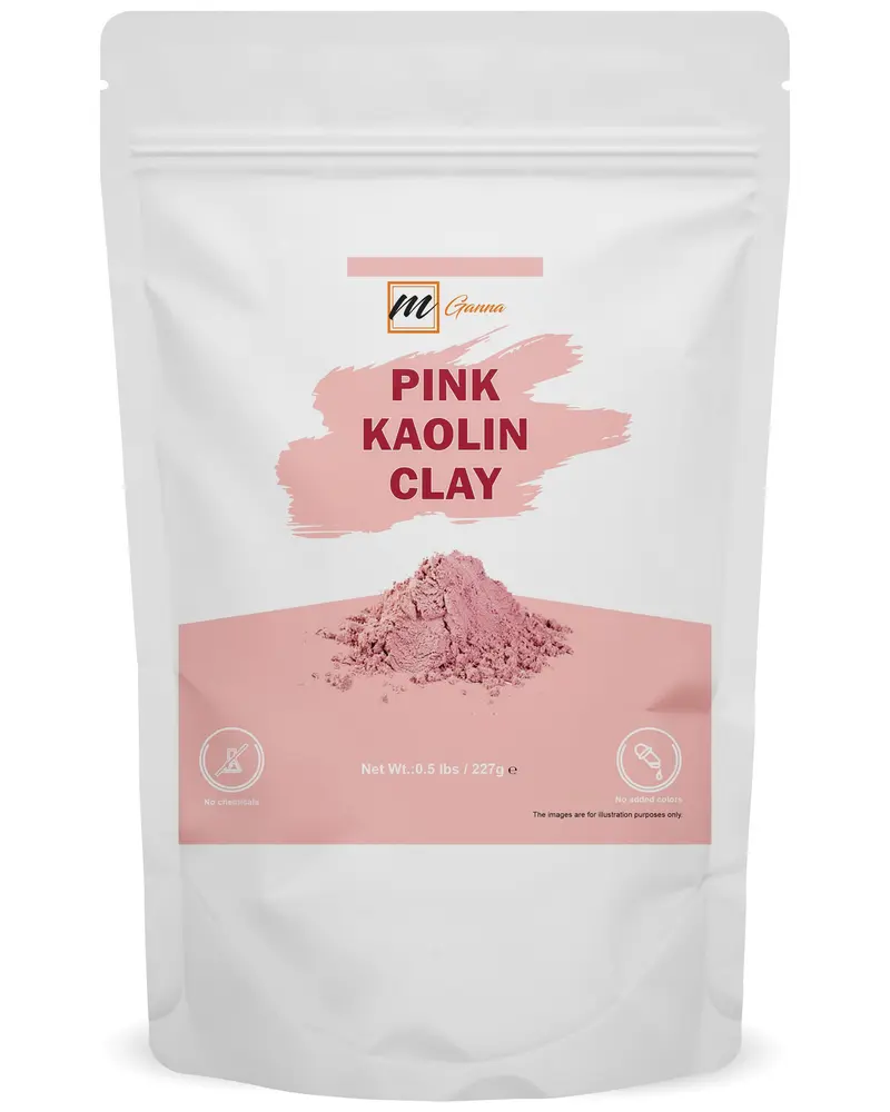 mGanna Argile Rose — Poudre Kaolin Rose 227 g pour Masques Visage et Savon