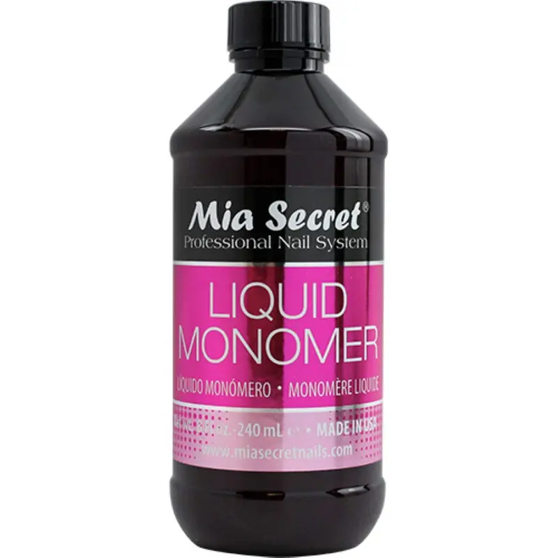 Mia Secret Liquide Monomère 8 onces – Système Acrylique Professionnel Sans MMA, Fabriqué aux États‑Unis