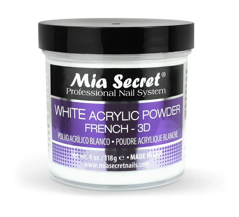 Mia Secret Poudre Acrylique Blanche – 113 g – Sculpture en trois dimensions et Manucure Française – Fabriqué aux États-Unis