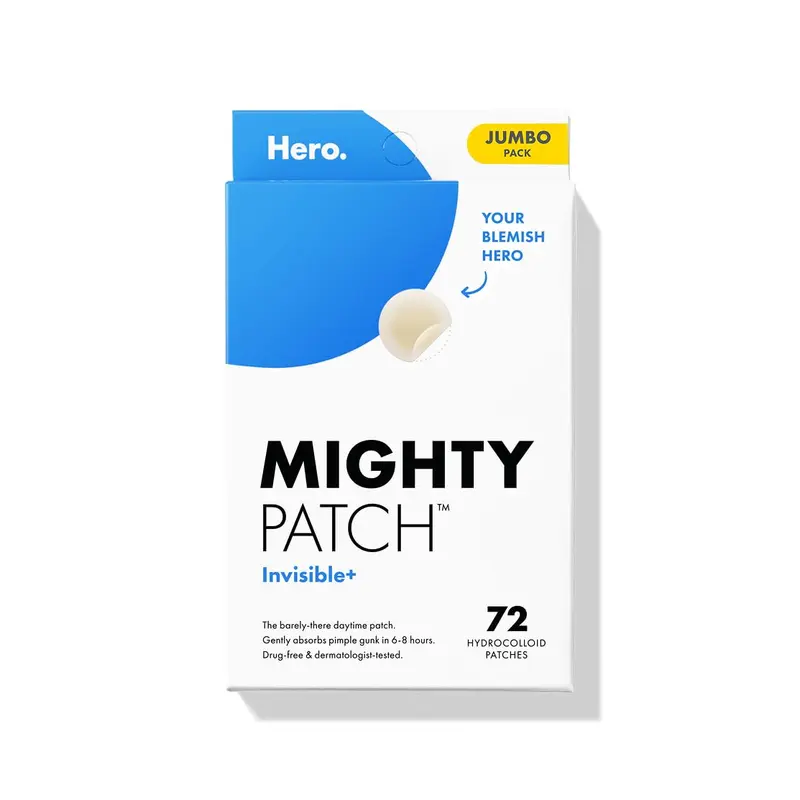 Mighty Patch Invisible+ Pansement hydrocolloïde discret de jour – 72 pansements 12 mm