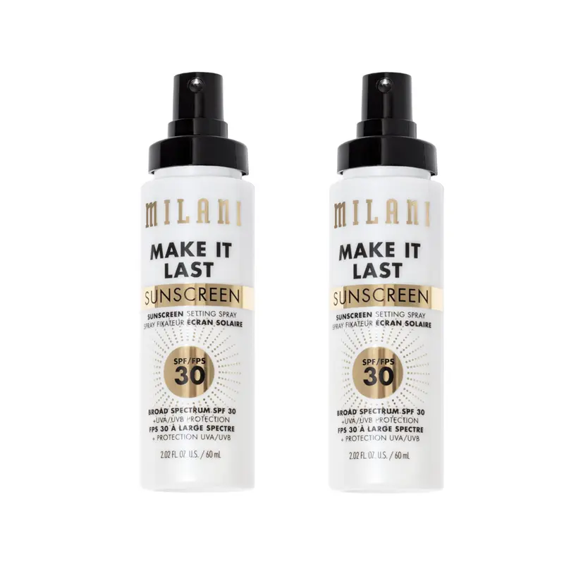 Milani Brume Solaire et Primer - SPF 30, Fixation + Protection, 2 x 60 ml