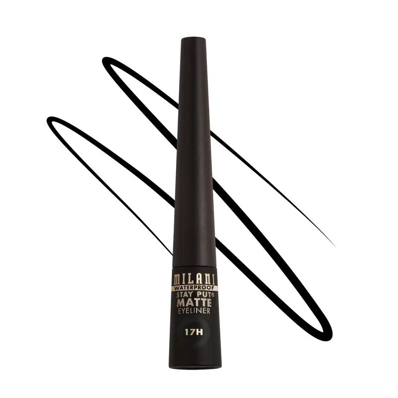 Milani Eyeliner Liquide Mat – Noir, Imperméable, Tenue 17h, Non testé sur les animaux et Végan