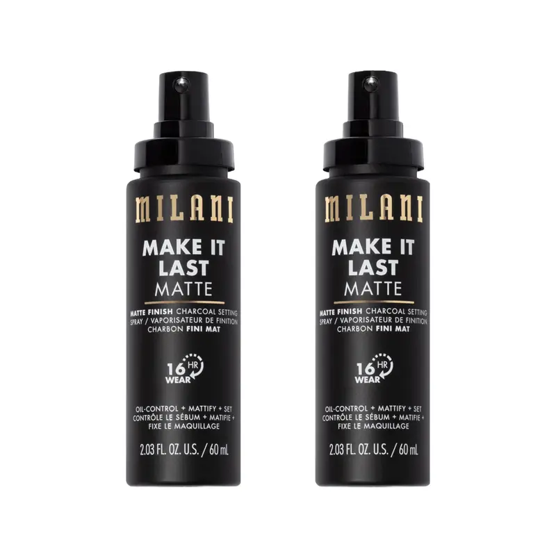 Milani Fixateur et Primaire Charbon Mat – Tenue 16h, Absorption d’Huile, Lot de 2