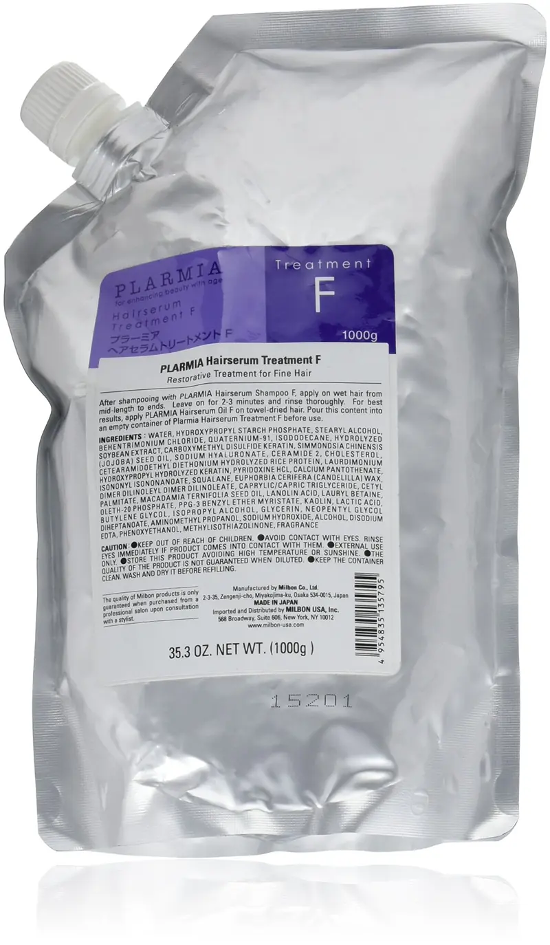 Milbon Sérum Capillaire Traitement F — Bouteille de Remplissage 1000 ml pour Cheveux Fins