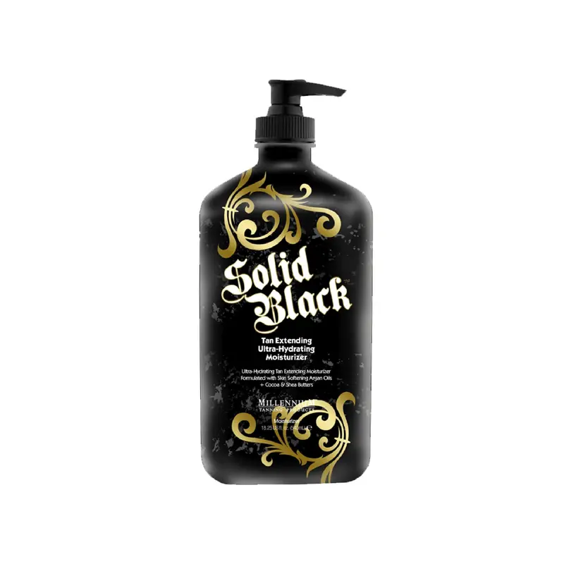 Millennium Tanning – Extenseur de bronzage noir solide hydratant avec huile d’argan et aloé vera | 18,25 onces liquides
