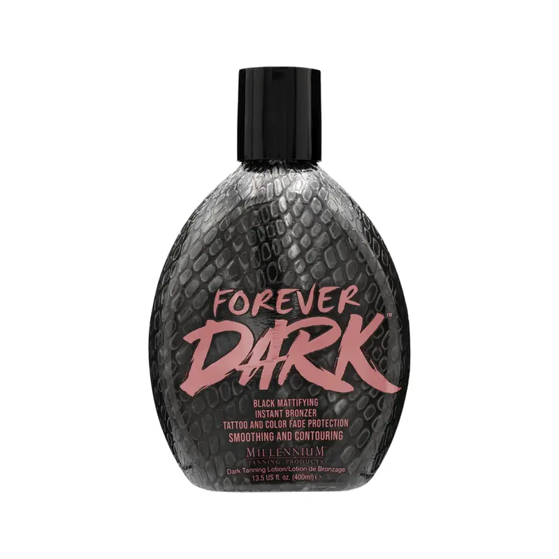 Millennium Tanning Forever Dark – Autobronzant Instantané Noir Matifiant, Lait Bronzant, 13,5 oz (400 ml)