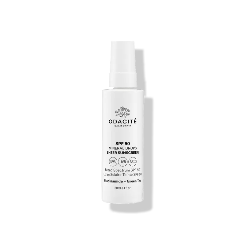 Mineral Drops • Niacinamide + Green Tea • SPF 50 Sheer Sunscreen