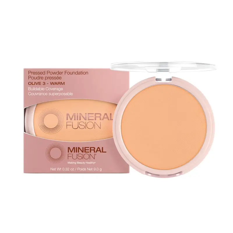 Mineral Fusion Poudre Pressée Olive 3 – Fini Mat, Sans Talc, Hypoallergénique, 0,32 oz