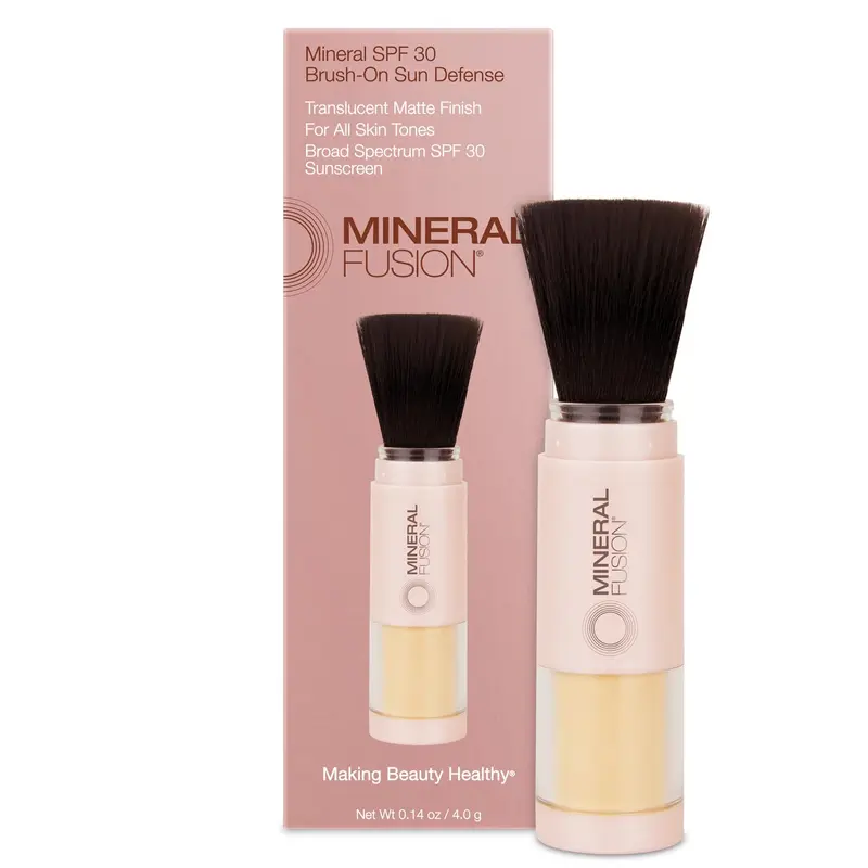 Mineral Fusion Poudre solaire en pinceau SPF 30 – Protection UVA/UVB, Sans parabènes, Sans gluten, Végétarien, Hypoallergénique, 0,14 onces