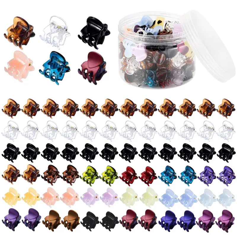 Mini pinces à cheveux Funtopia – 72 pièces, clips anti-glisse, couleurs assorties