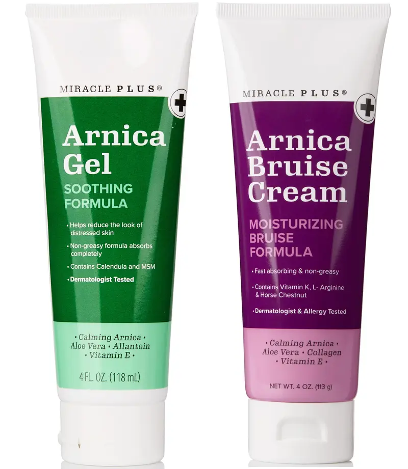 Miracle Plus Arnica Crème + Gel | Soin écchymoses et gonflements | Vitamine K + Marron d’Inde | Lot 2 pièces