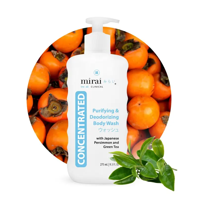 Mirai Gel Douche Purifiant – Odeur corporelle maîtrisée | Nonenal® Éliminateur – 9,29 onces liquides – Femmes et Hommes