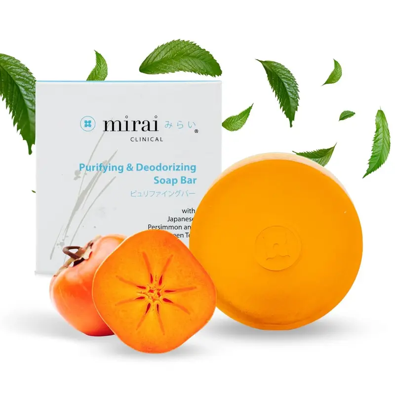 Mirai Savon Persimmon – Solution Nonenal® | Extraits japonais de kaki et thé vert – Pour hommes et femmes