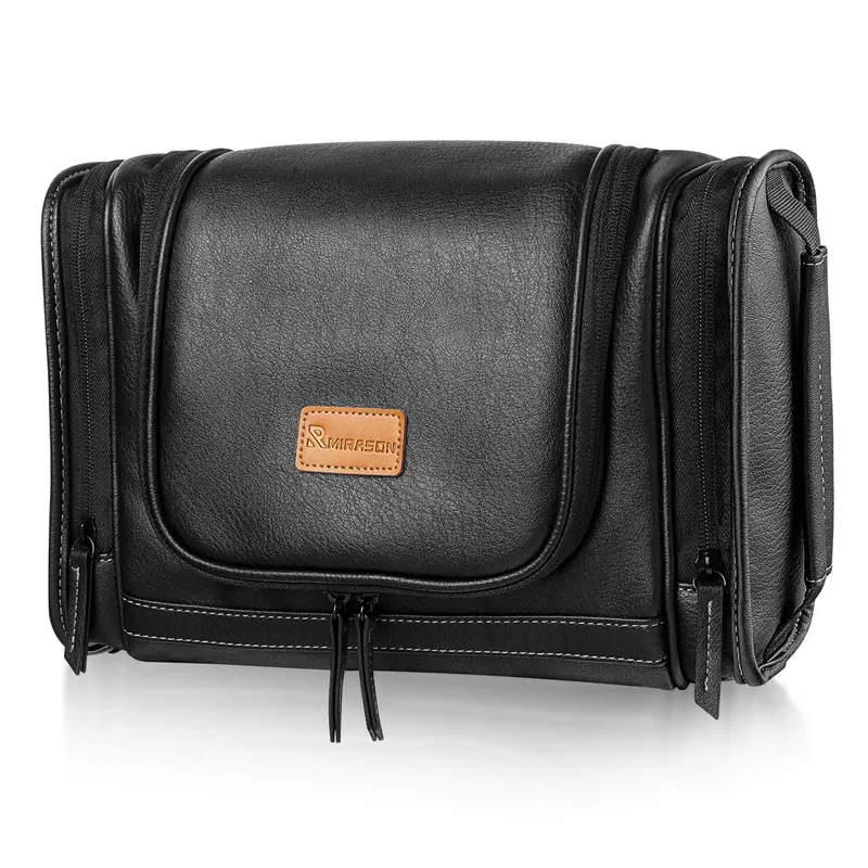 MIRASON Trousse de Toilettes Suspendue – Voyage, Cuir Imperméable et Crochet Métallique