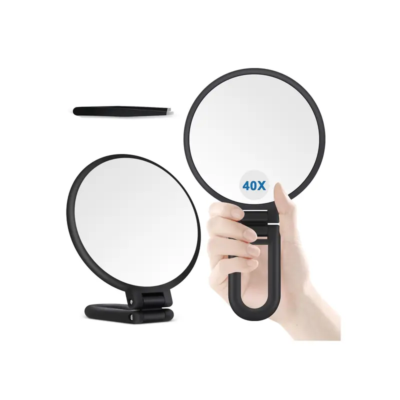 Miroir B Beauty Planet 40X – Double face 1X/40X, Pliable et Portable, Idéal Voyage