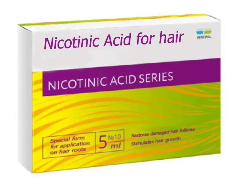 MIROLLA Acide nicotinique pour cheveux – 10 ampoules x 5 ml – stimulation et renforcement