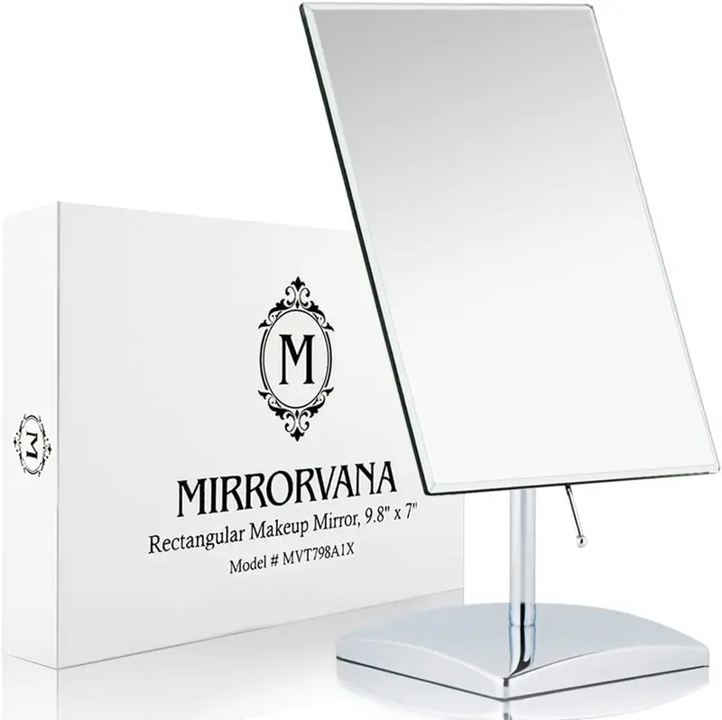 MIRRORVANA Grand Miroir Table-Bureau – 9,8 po × 7 po – Reflet Net et Design Chic