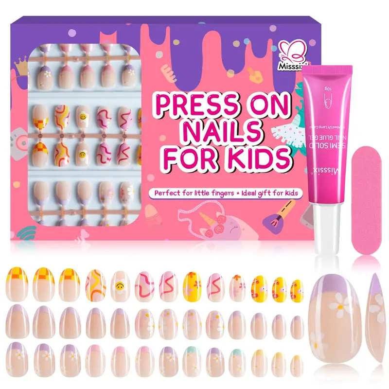 Misssix Ongles Presse-Enfants — 78 Pièces | Kit 3 Ensembles pour Filles 8–12 Ans