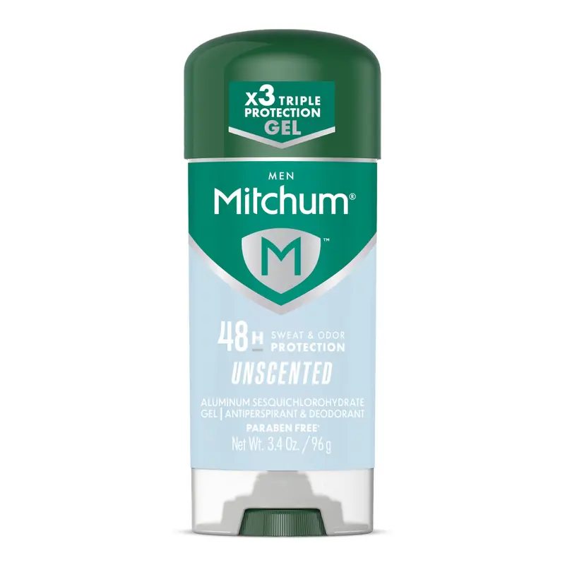 Mitchum Gel Déodorant Antitranspirant Sans Parfum – Protection 48h, Triple Protection des Odeurs, 96 g