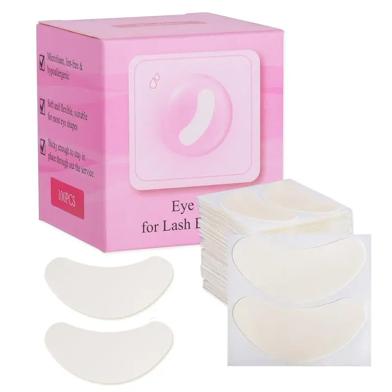 Miuffue – 100 coussins yeux en mousse pour extensions cils, 2,76 po, sans peluches, adhérence fiable, étanches, hypoallergéniques