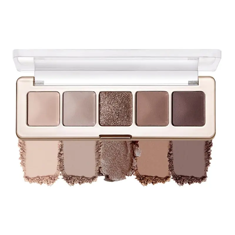 Mivota Smokey Nude Palette – 5 teintes froides mats et nacrées, longue tenue