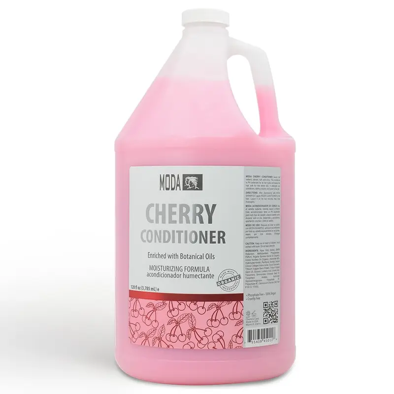 MODA – Après-shampooing hydratant pour tous types de cheveux, Cerise, 128 oz, Professionnel – Fortifie, Hydrate, Donne du volume et Protège la couleur