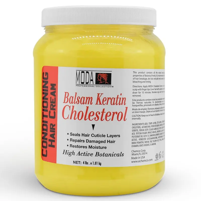 MODA Crème de Soin Profond Cholestérol – Kératine, Panthénol, Collagène, Jojoba, Vitamine E – 64 oz