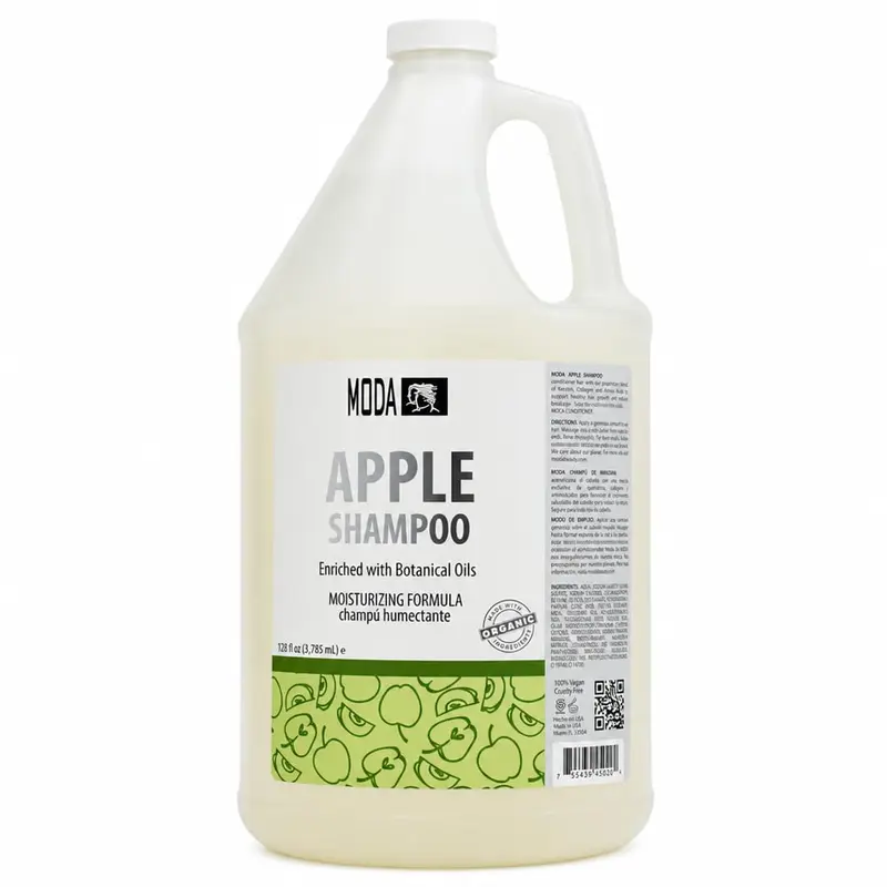 MODA Shampoing Hydratant à la Pomme – Tous Types de Cheveux, 128 onces liquides, Professionnel