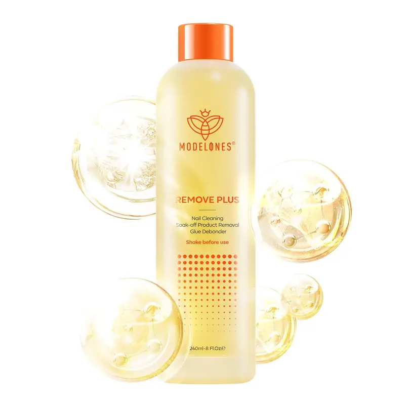 Modelones Dissolvant Acétone pour Vernis à Ongles – Formule Naturelle avec Huile de Jojoba, Soin Hydratant, Parfum Citron (8 oz)