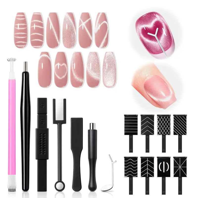 Modelones Kit Aimants Œil de Chat – 15 Pièces pour Vernis Gel Cat Eye