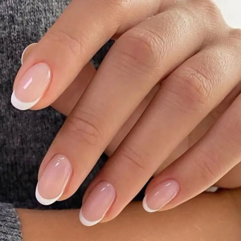 Modelones Ongles Press-On Courts Nude – 32 pièces, Tailles 16, Colle et Adhésifs Inclus | Manucure Express Saint-Valentin