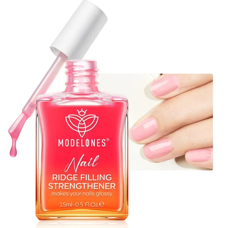 Modelones – Renforceur d’ongles Rose Translucide, Soin Fortifiant et Croissance – 15 ml