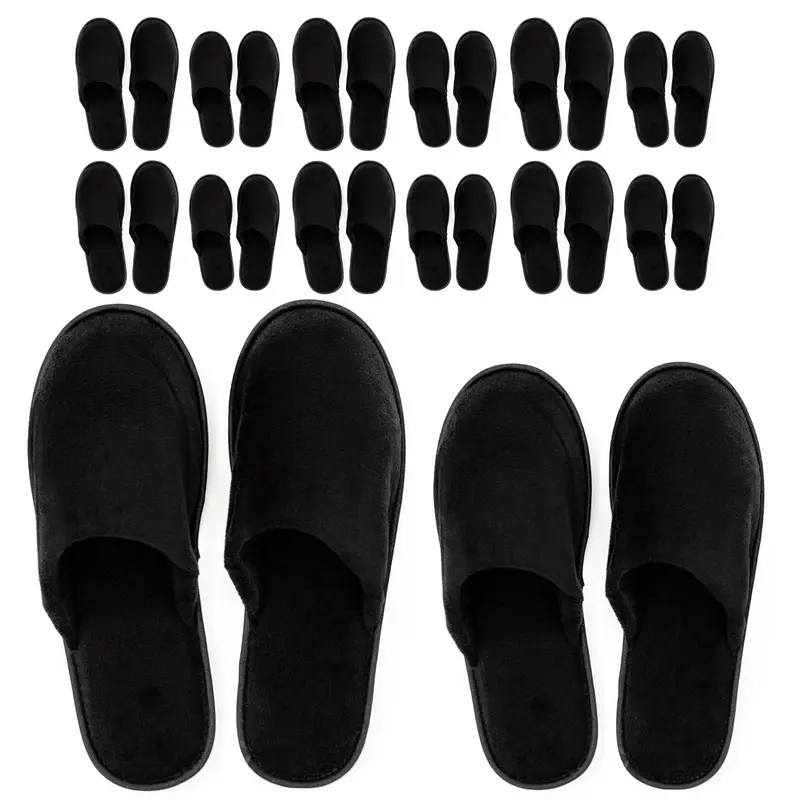 Modlux Chaussons Spa en Velours de Coton – Lot de 12 Paires (6 Médiums + 6 Larges) – Semelle EVA Antidérapante, Lavables et Réutilisables – Hôtel, Spa, Maison