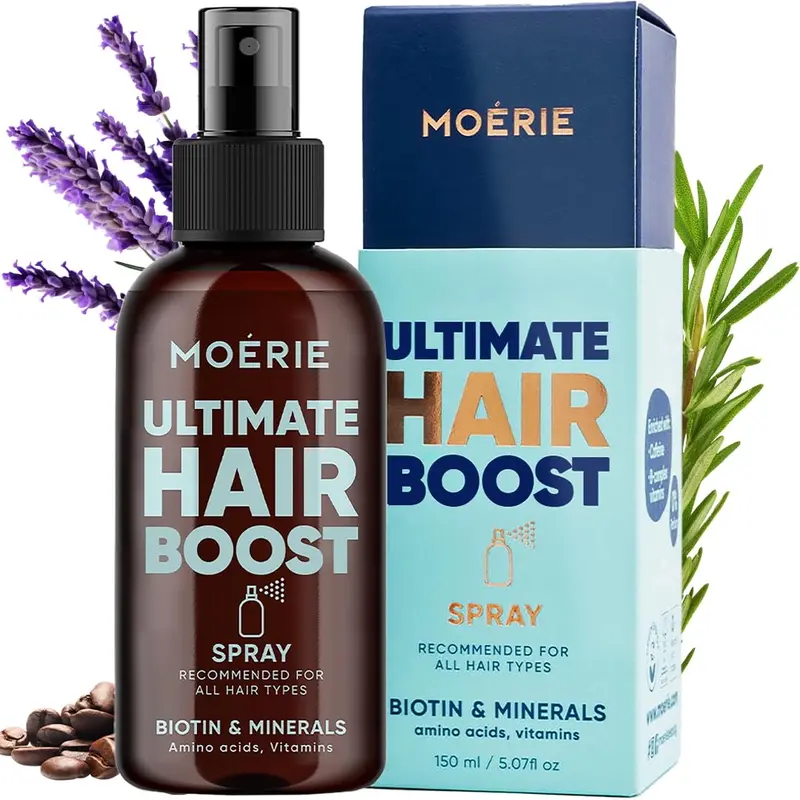 Moerie Brume Booster Capillaire Ultime – Renforce le cuir chevelu et nourrit les cheveux, plus de 125 nutriments naturels, parfum frais, 150 ml